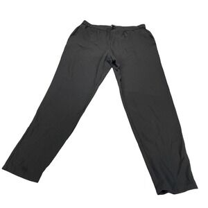 Eileen Fisher Womens 100% Silk Crepe Elastic Waist Straight Leg Pants Black S